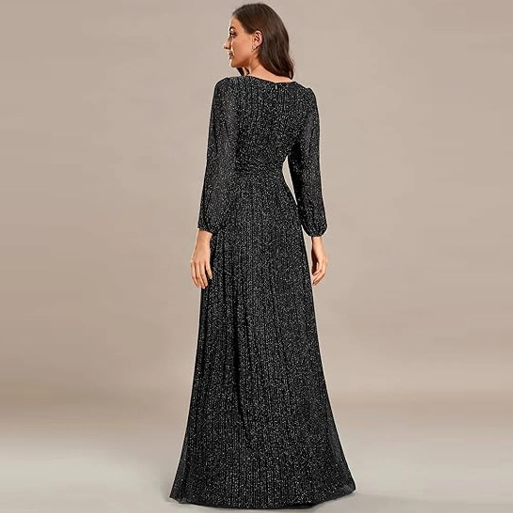 Women A-Line Glitter Formal Dress