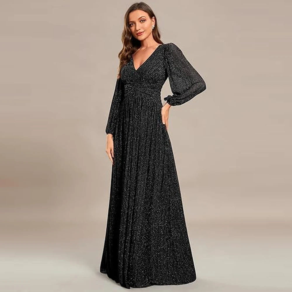 Women A-Line Glitter Formal Dress