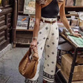 New Fashion Printed Bohemian High Waist Wide Leg Pants For Women