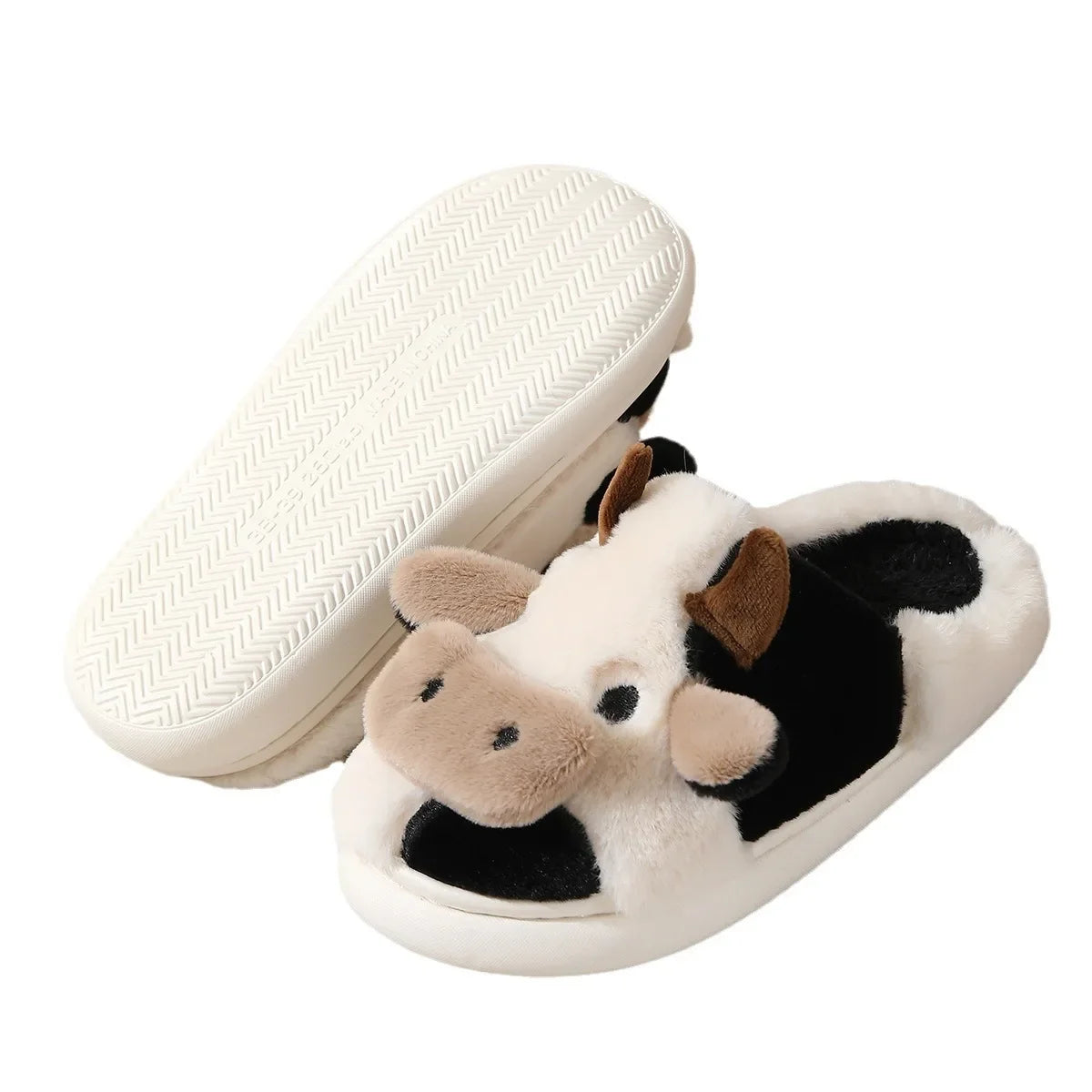 Winter Women Warm Cow Slippers