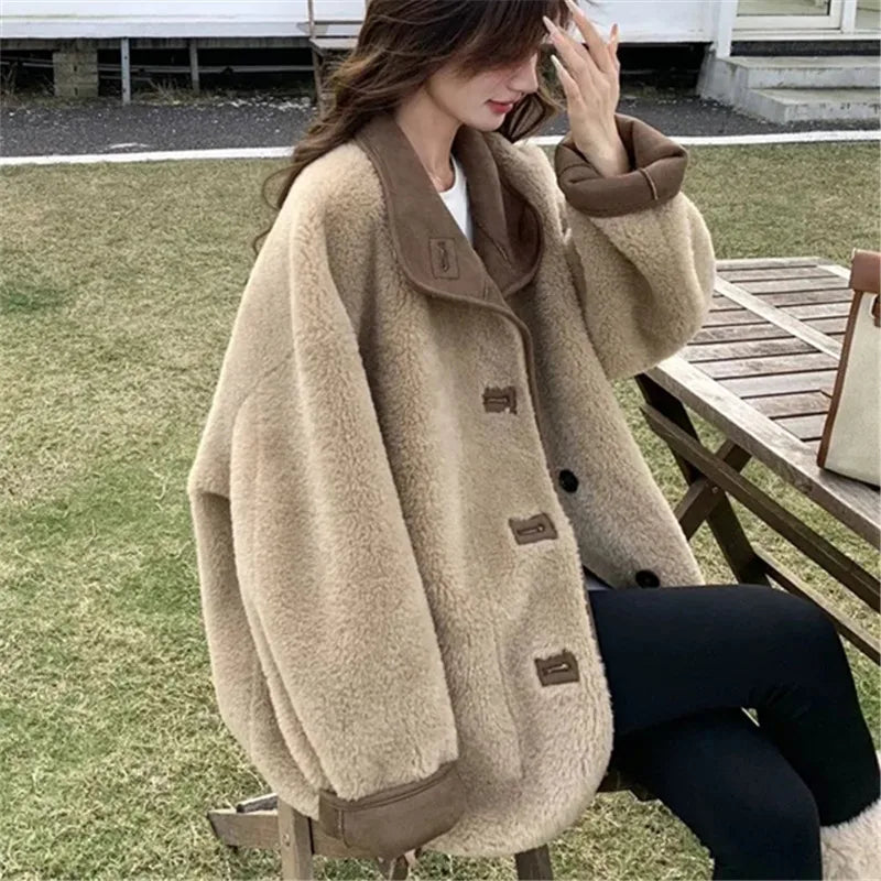 Retro Lamb Wool Coat for Women